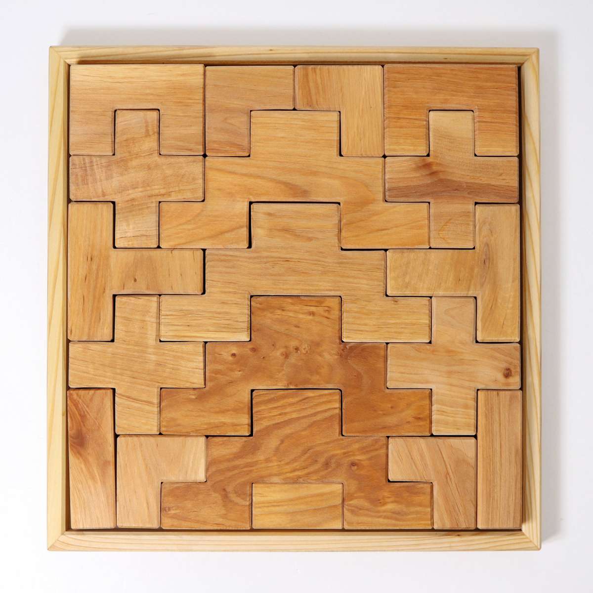 Grimm's Building Set Stairway with 19 natural alder wood building blocks for imaginative open-ended play.