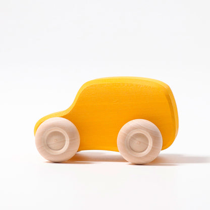 Grimm's Coloured Wooden Cars set of six handcrafted wooden vehicles for imaginative open-ended play.