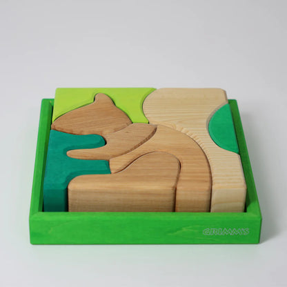 Grimm's Green Building Set with large green wooden blocks for creative, open-ended building and imaginative play.