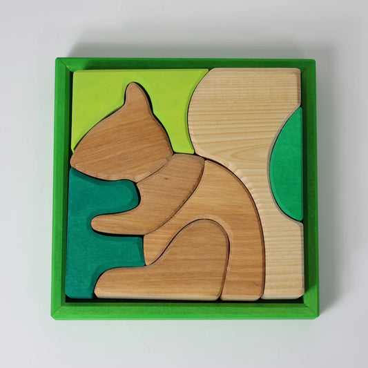 Grimm's Green Building Set with large green wooden blocks for creative, open-ended building and imaginative play.