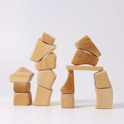 Grimm's Waldorf Natural Building Blocks – 15 Piece Set