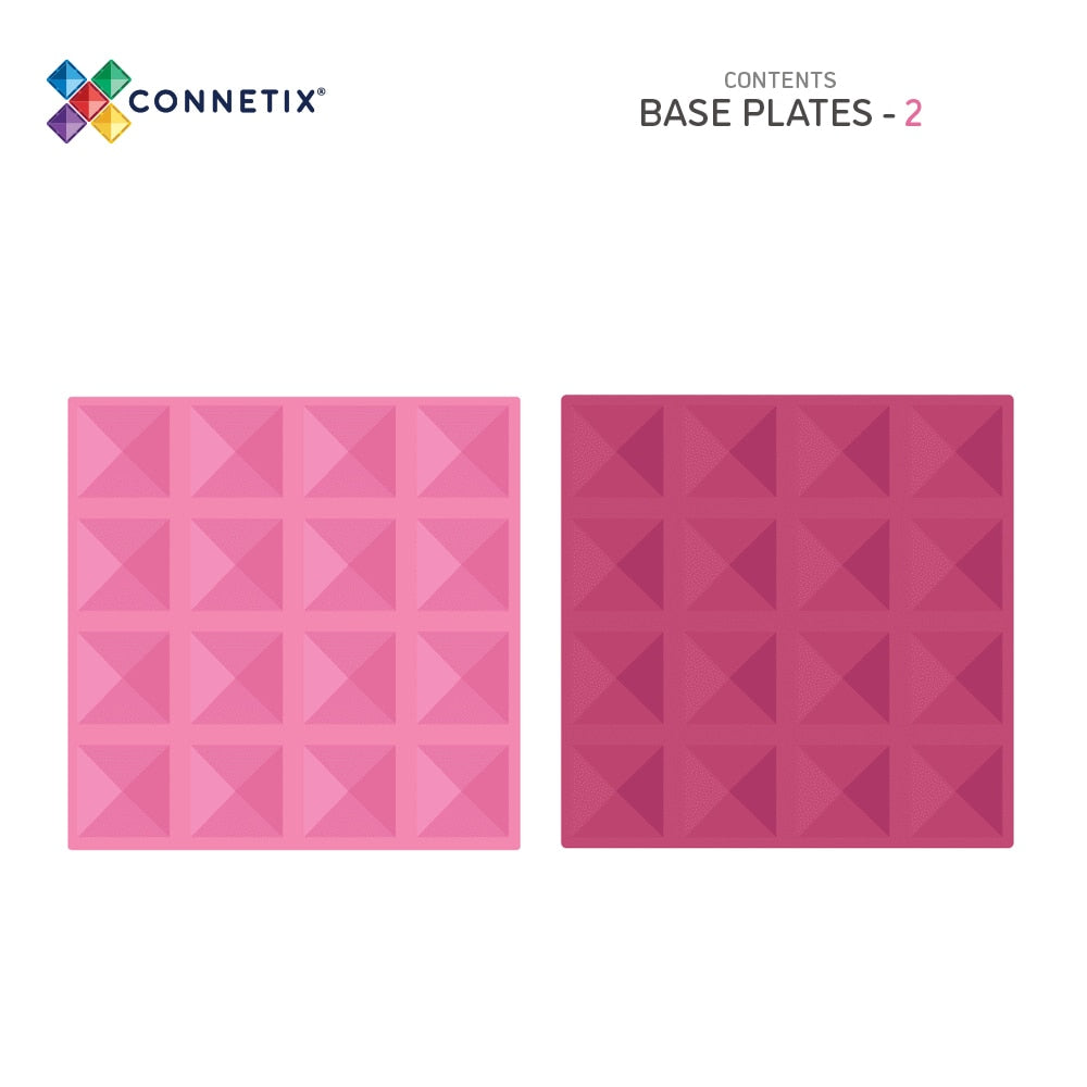 Magnetic Tiles - 2 pc Pastel Pink & Berry Base Plates