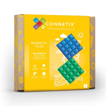 Magnetic Tiles - 2 pc Rainbow Blue & Green Base Plates