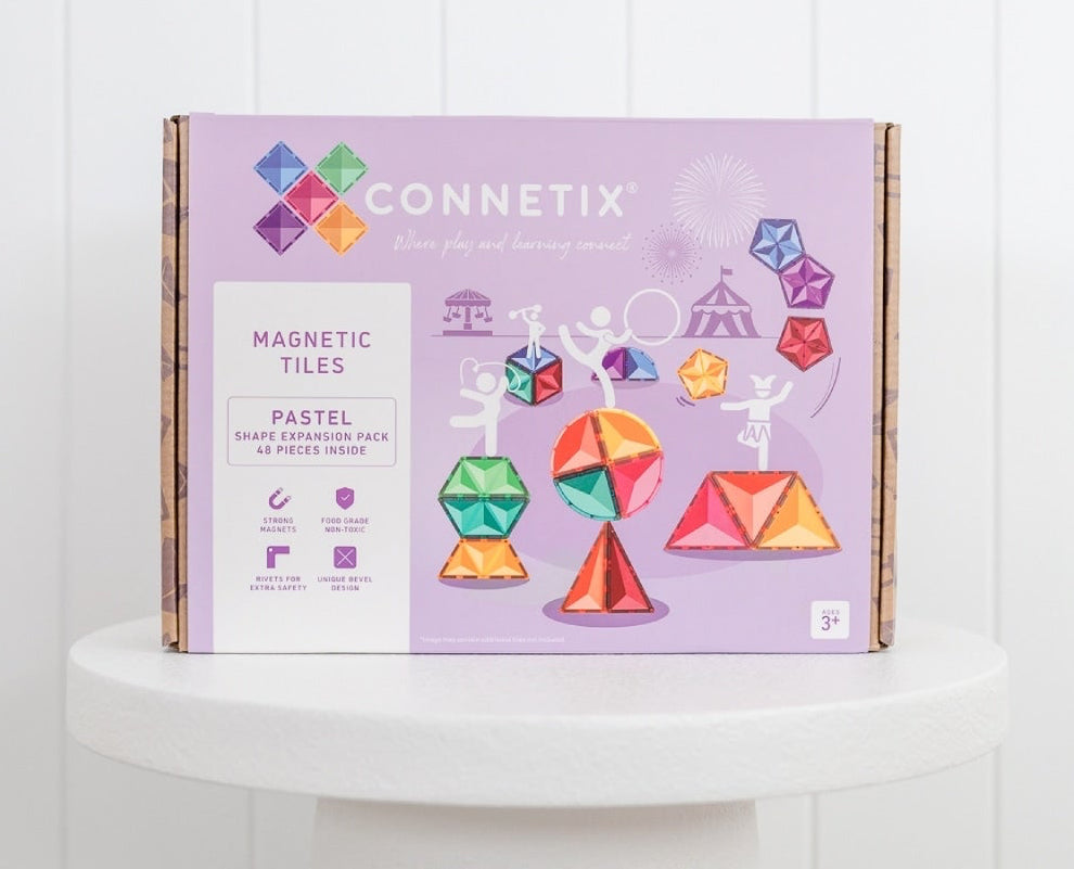 Magnetic Tiles - 48 pc Pastel Shape Expansion Pack