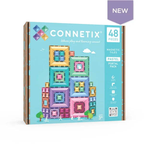 PRE ORDER - Connetix Magnetic Tiles - 48pc Portal Pack - Pastel - NEW!!!