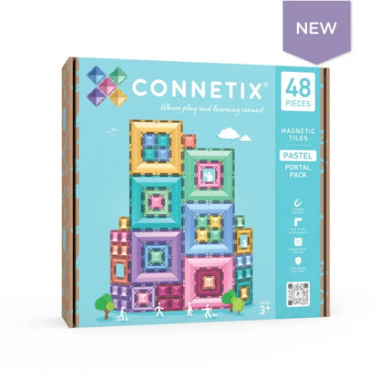 PRE ORDER - Connetix Magnetic Tiles - 48pc Portal Pack - Pastel - NEW!!!