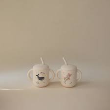 Silicone Training Cup and Straw - Whales