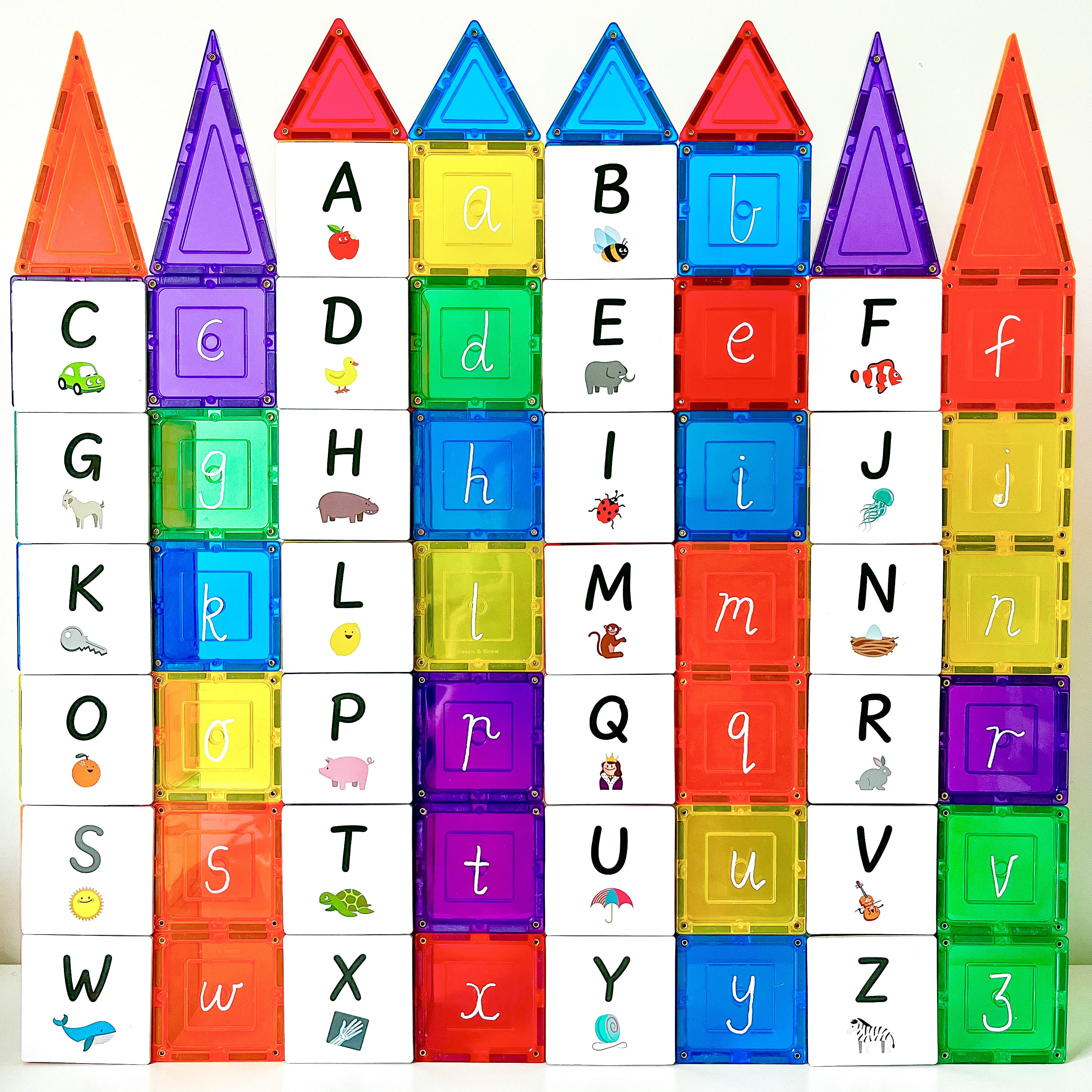 Abc Block Topper Magnetic Tile Topper - Alphabet Upper Case Pack – Our Little Darlings
