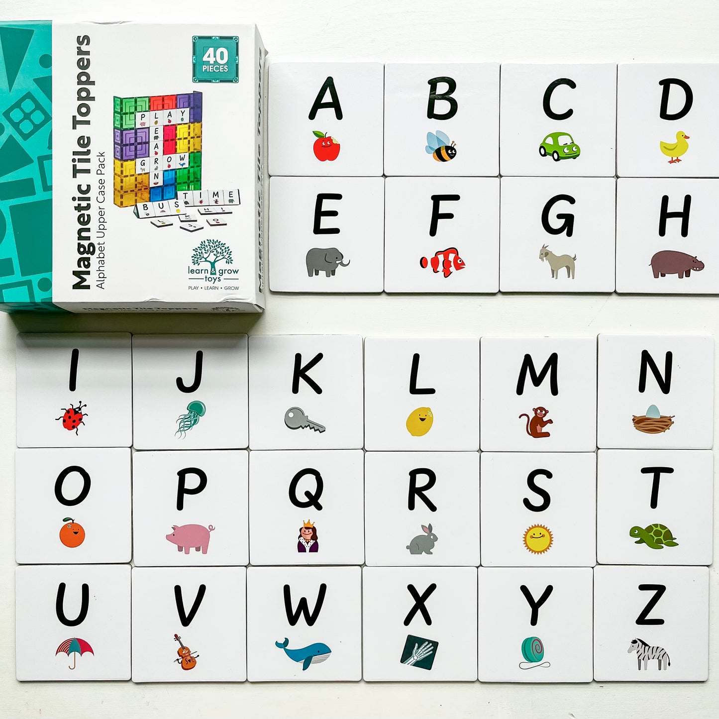 Magnetic Tile Topper - Alphabet Upper Case Pack