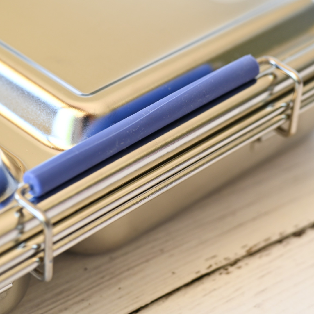 Two Compartment Leak Proof Stainless Steel Lunchbox - Indigo