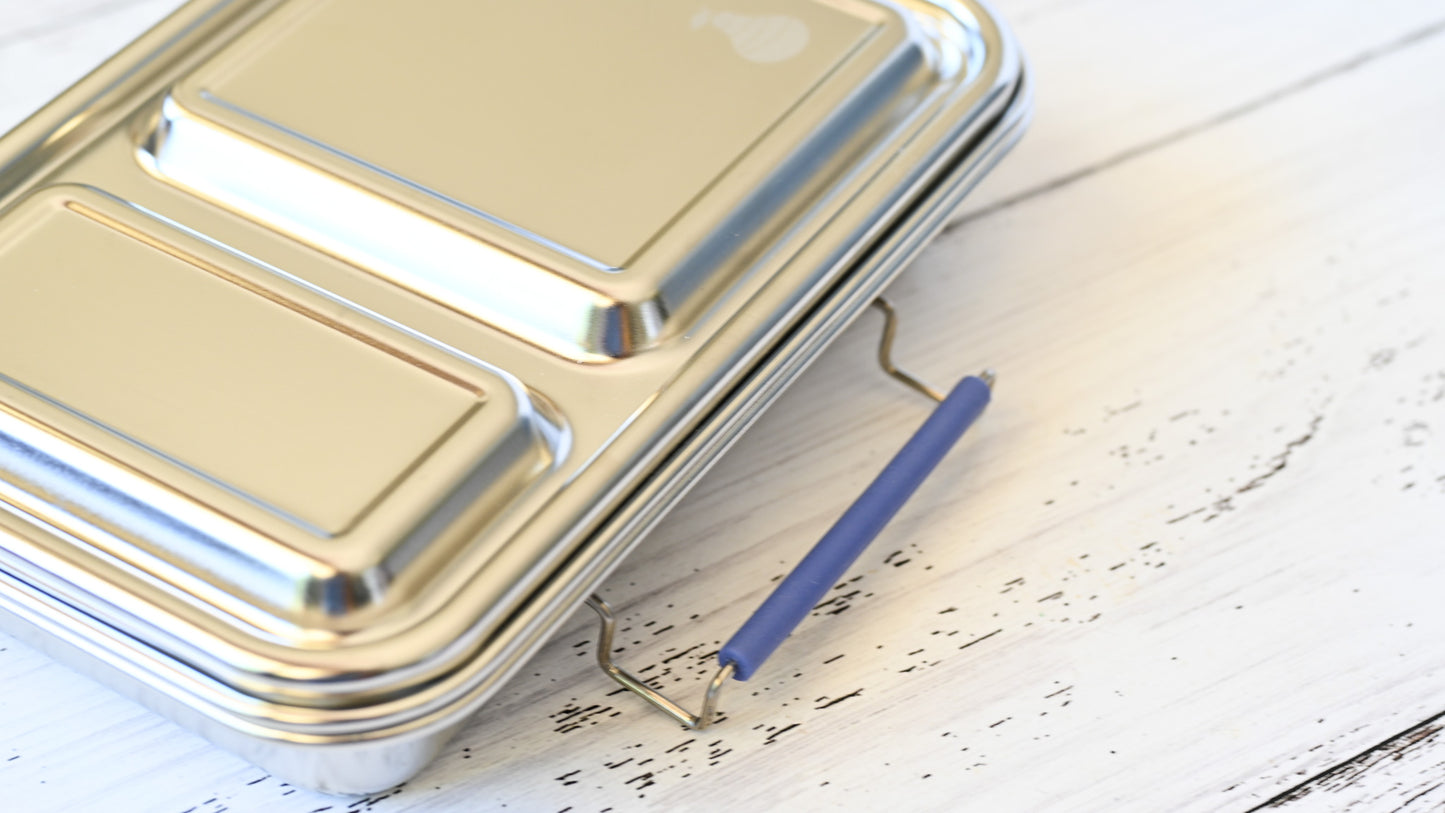 Two Compartment Leak Proof Stainless Steel Lunchbox - Indigo