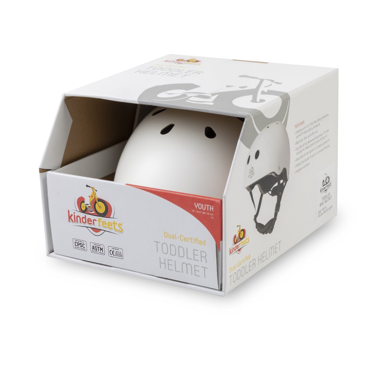 Kinderfeets Toddler Bike Helmet Matte White