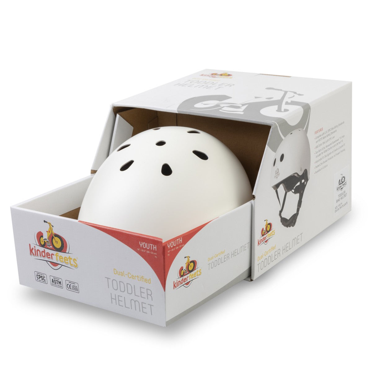 Kinderfeets Toddler Bike Helmet Matte White