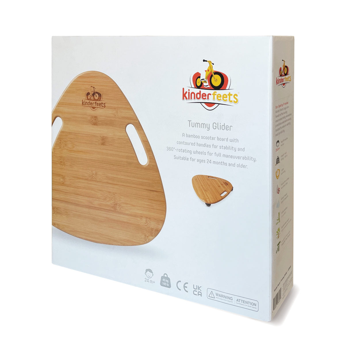 Kinderfeets Tummy Glider Wheelie Board - Bamboo