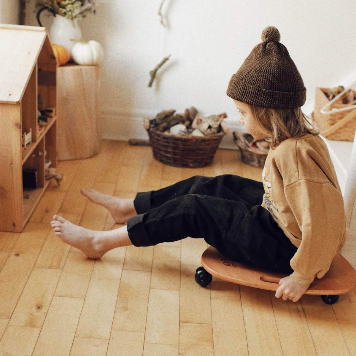 Kinderfeets Tummy Glider Wheelie Board - Bamboo