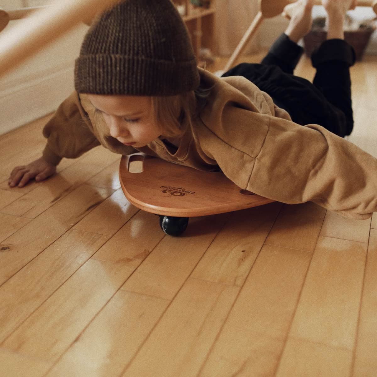 Kinderfeets Tummy Glider Wheelie Board - Bamboo