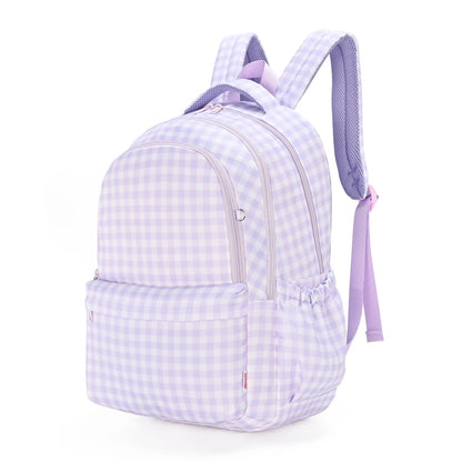PRE ORDER - Campus School Backpack - Lilac Gingham