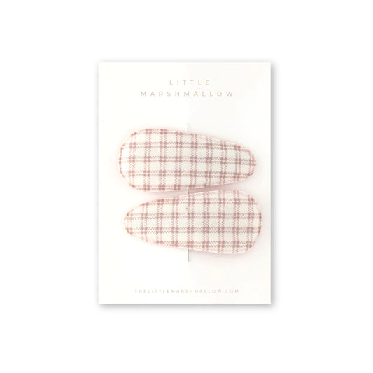 Hair Clips - Muted Rose Plaid