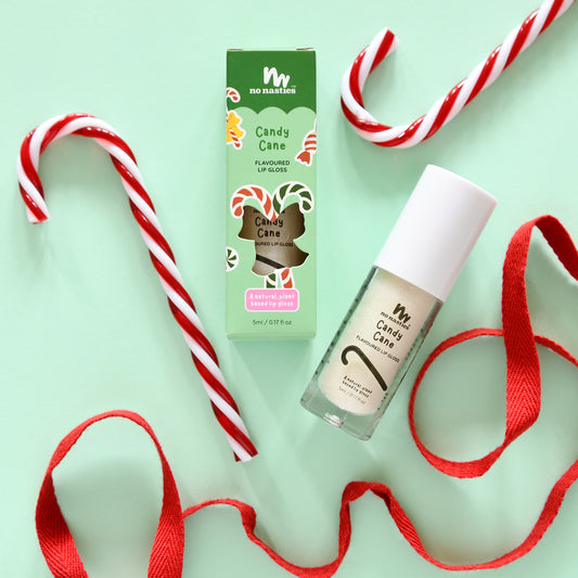 Scented Natural Lip Gloss - Candy Cane - Clear with Shimmer