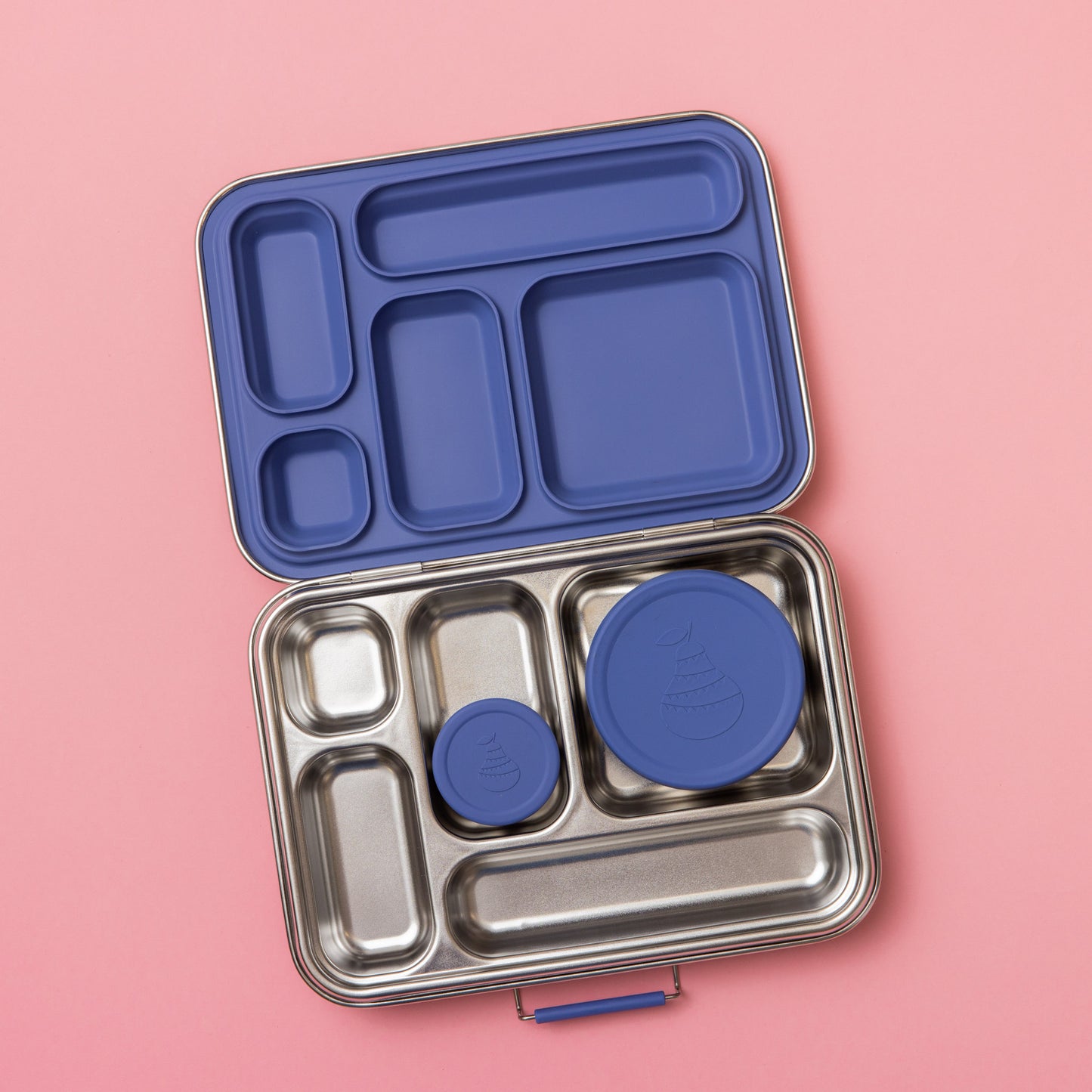 Five Compartment Leakproof Stainless Steel Lunchbox - Indigo