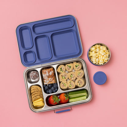 Five Compartment Leakproof Stainless Steel Lunchbox - Indigo