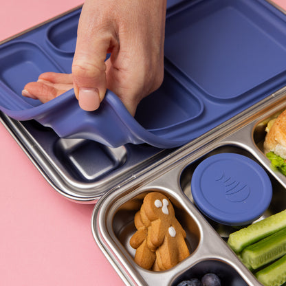 Five Compartment Leakproof Stainless Steel Lunchbox - Indigo