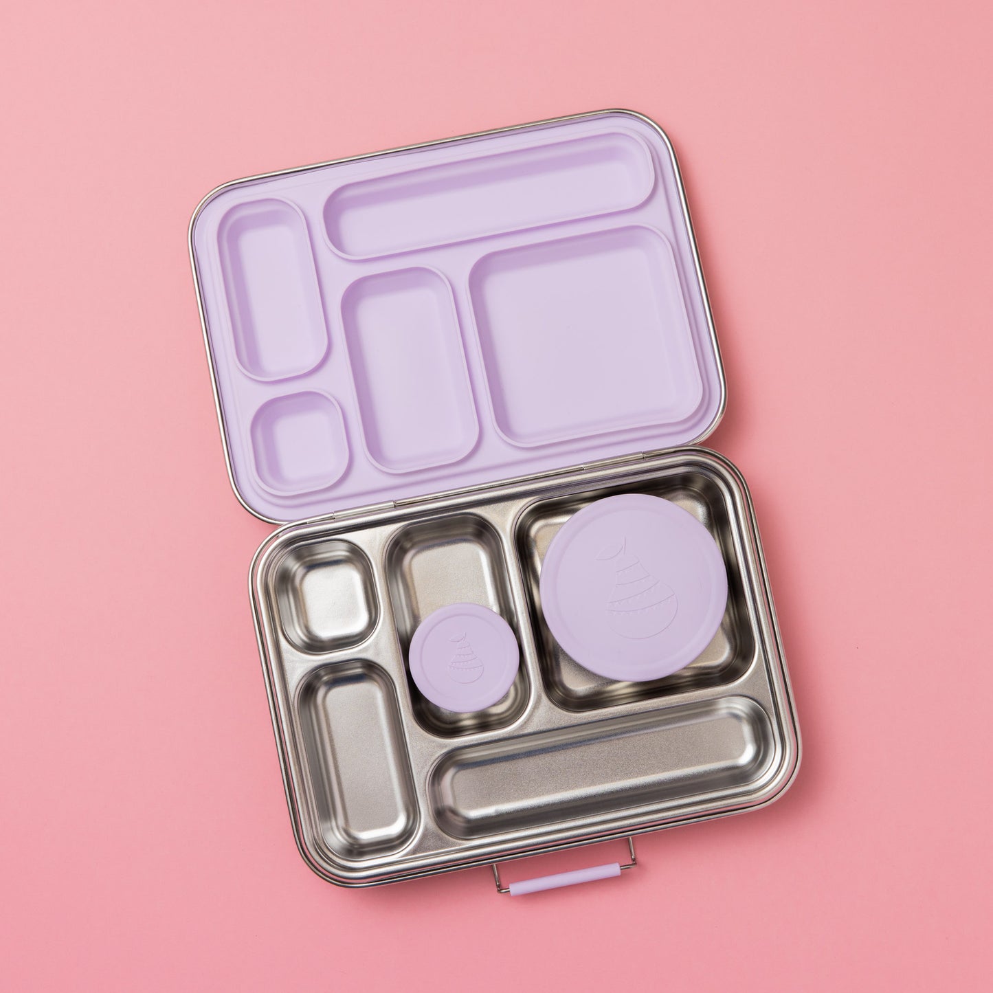 Five Compartment Leakproof Stainless Steel Lunchbox - Lilac