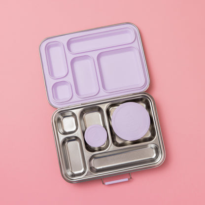Five Compartment Leakproof Stainless Steel Lunchbox - Lilac