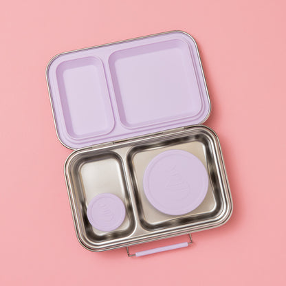 Two Compartment Leak Proof Stainless Steel Lunchbox - Lilac