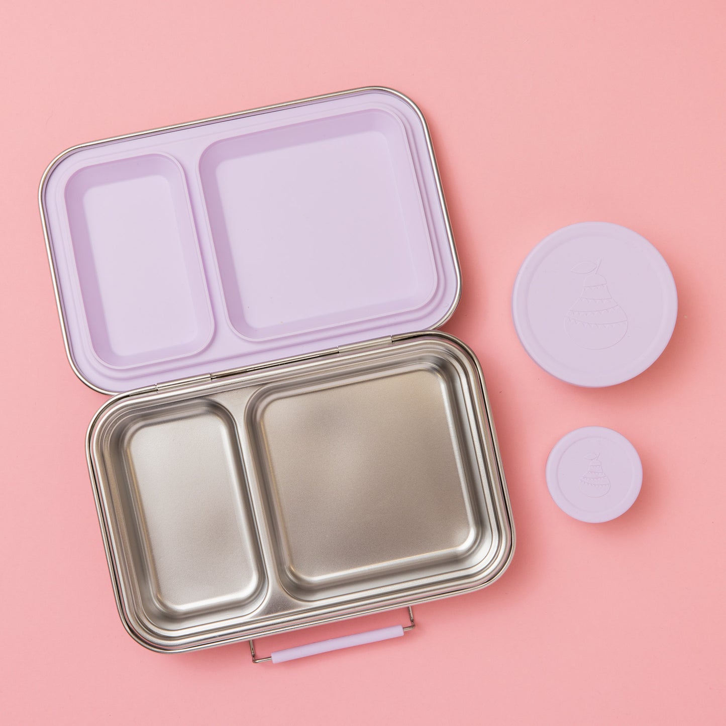 Two Compartment Leak Proof Stainless Steel Lunchbox - Lilac
