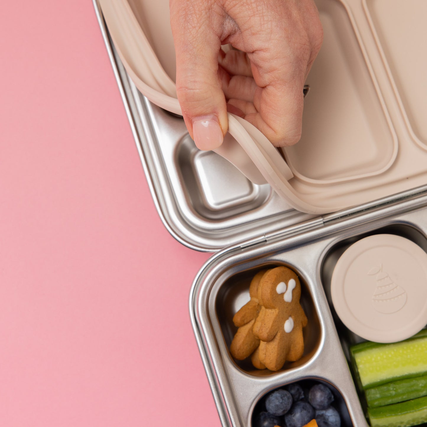 Five Compartment Leakproof Stainless Steel Lunchbox - Oatmeal