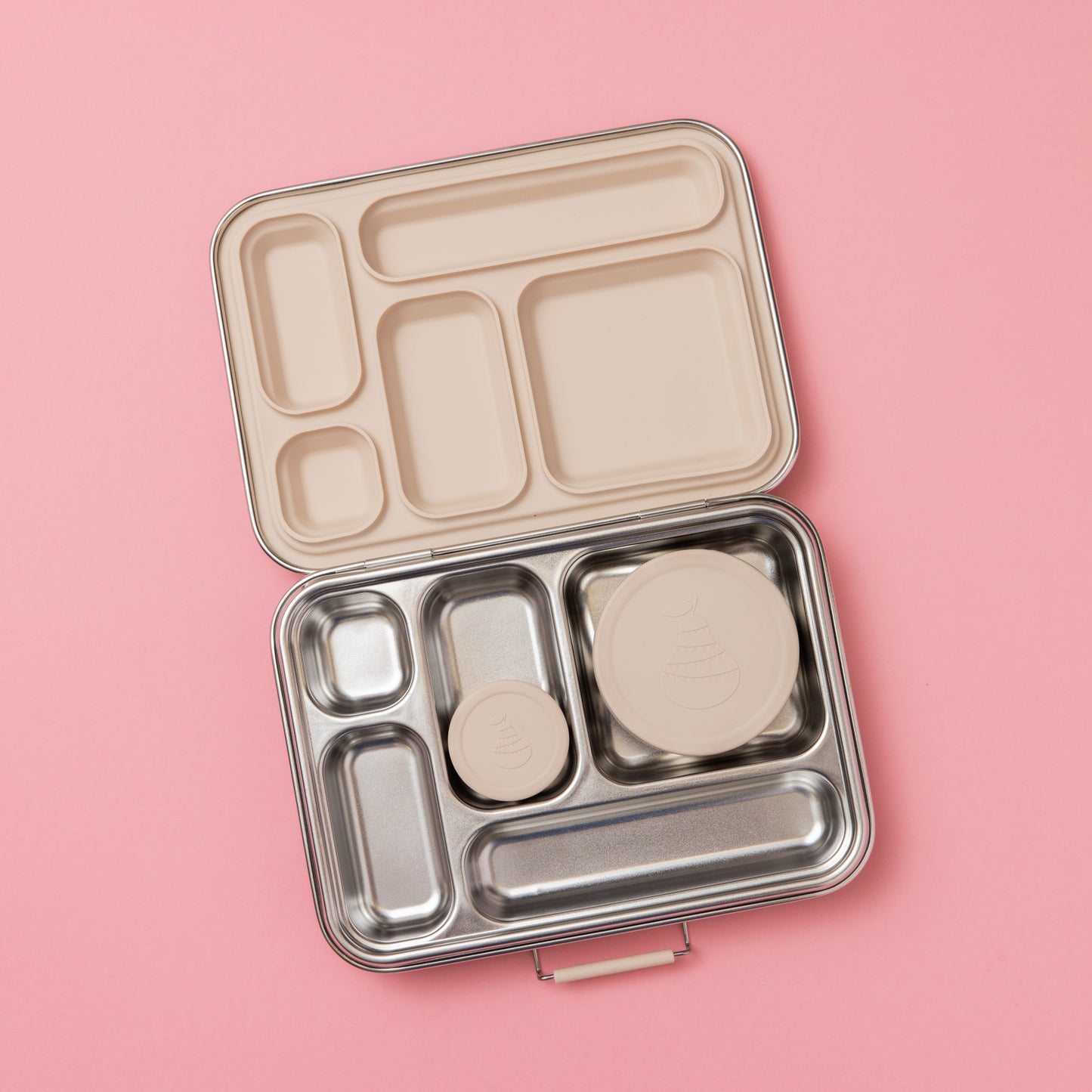 Five Compartment Leakproof Stainless Steel Lunchbox - Oatmeal