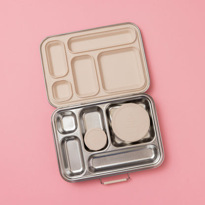 Five Compartment Leakproof Stainless Steel Lunchbox - Oatmeal