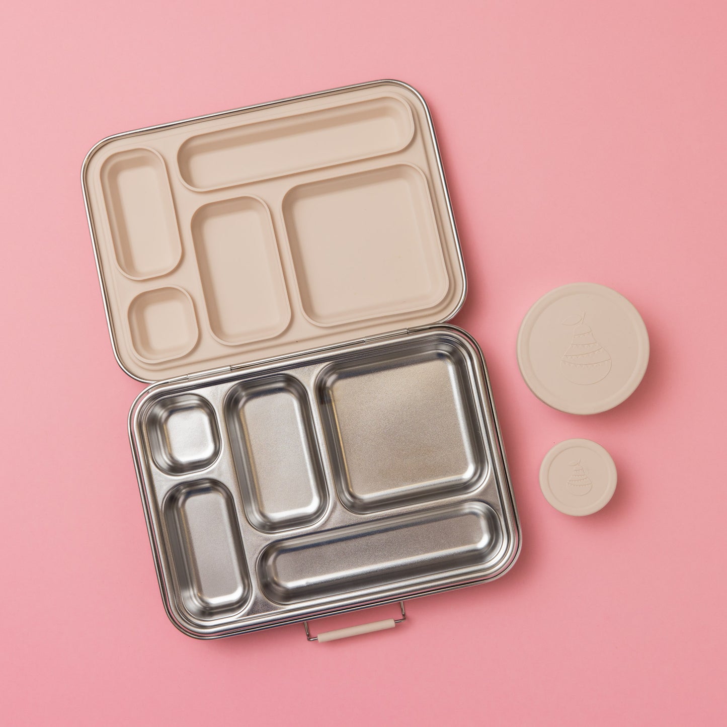 Five Compartment Leakproof Stainless Steel Lunchbox - Oatmeal