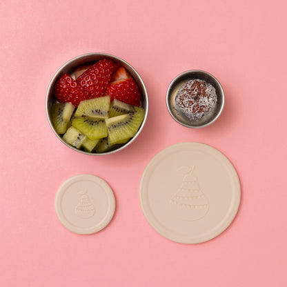 Two Compartment Leak Proof Stainless Steel Lunchbox - Oatmeal