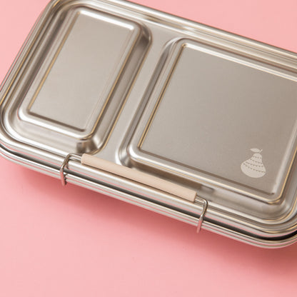 Two Compartment Leak Proof Stainless Steel Lunchbox - Oatmeal