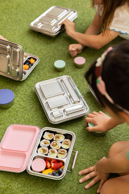 Two Compartment Leak Proof Stainless Steel Lunchbox - Pink