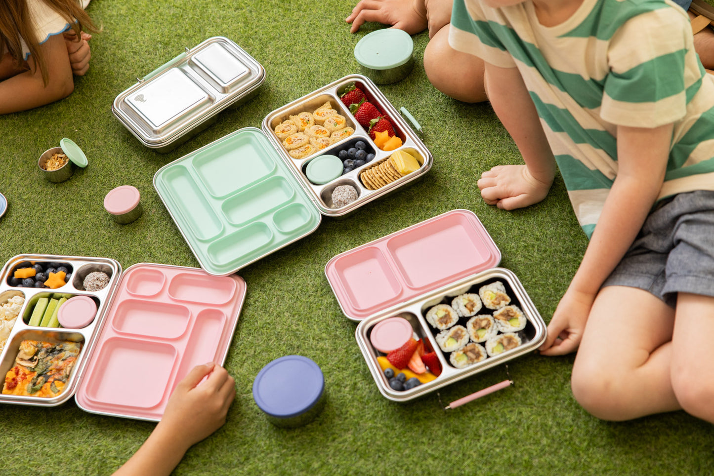 Two Compartment Leak Proof Stainless Steel Lunchbox - Pink