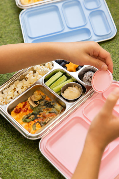 Five Compartment Leakproof Stainless Steel Lunchbox - Pink
