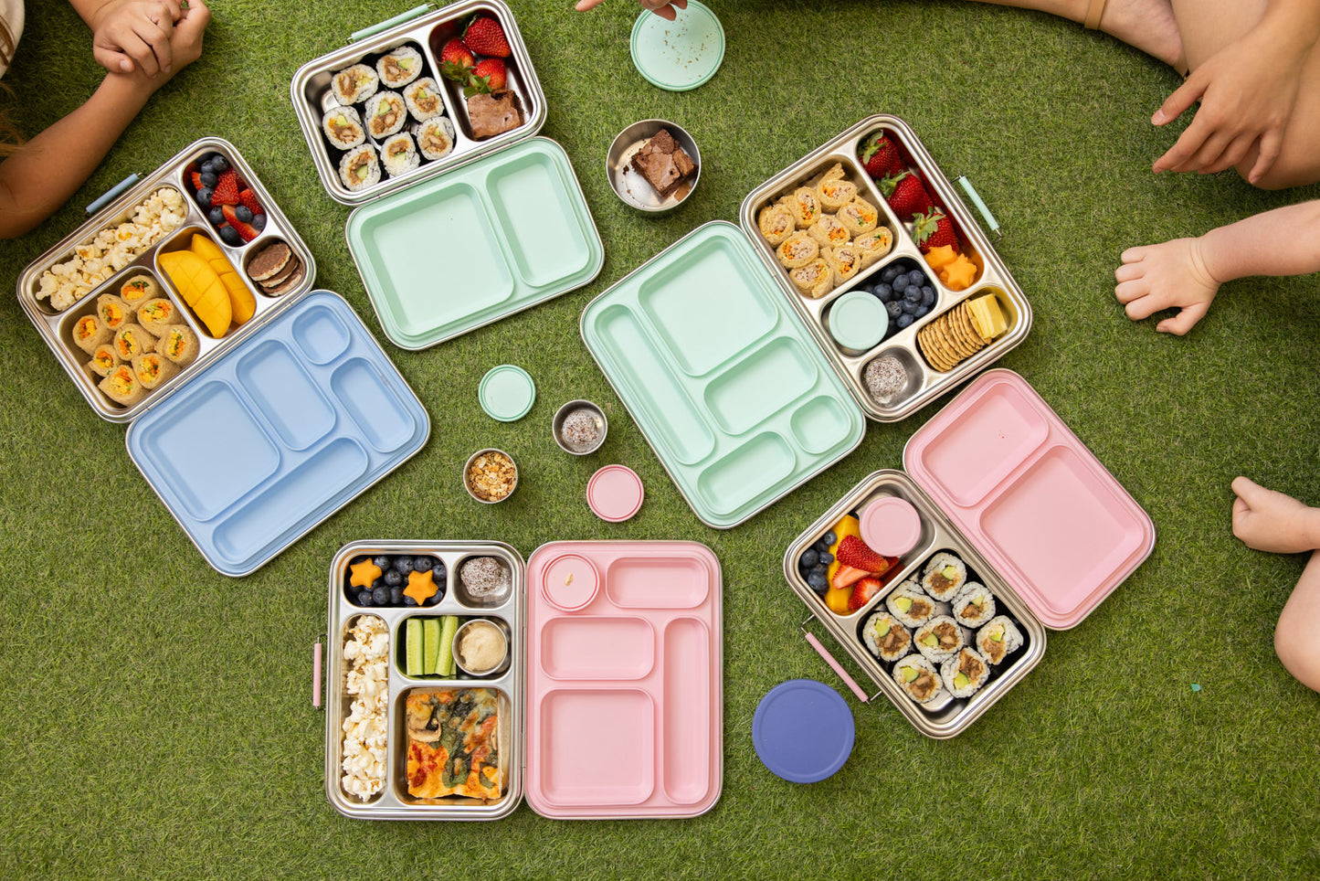 Five Compartment Leakproof Stainless Steel Lunchbox - Mint