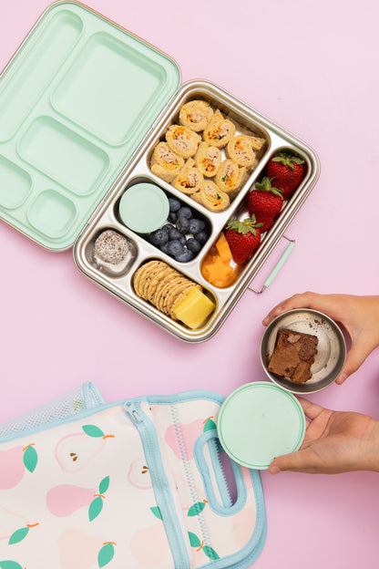 Five Compartment Leakproof Stainless Steel Lunchbox - Mint