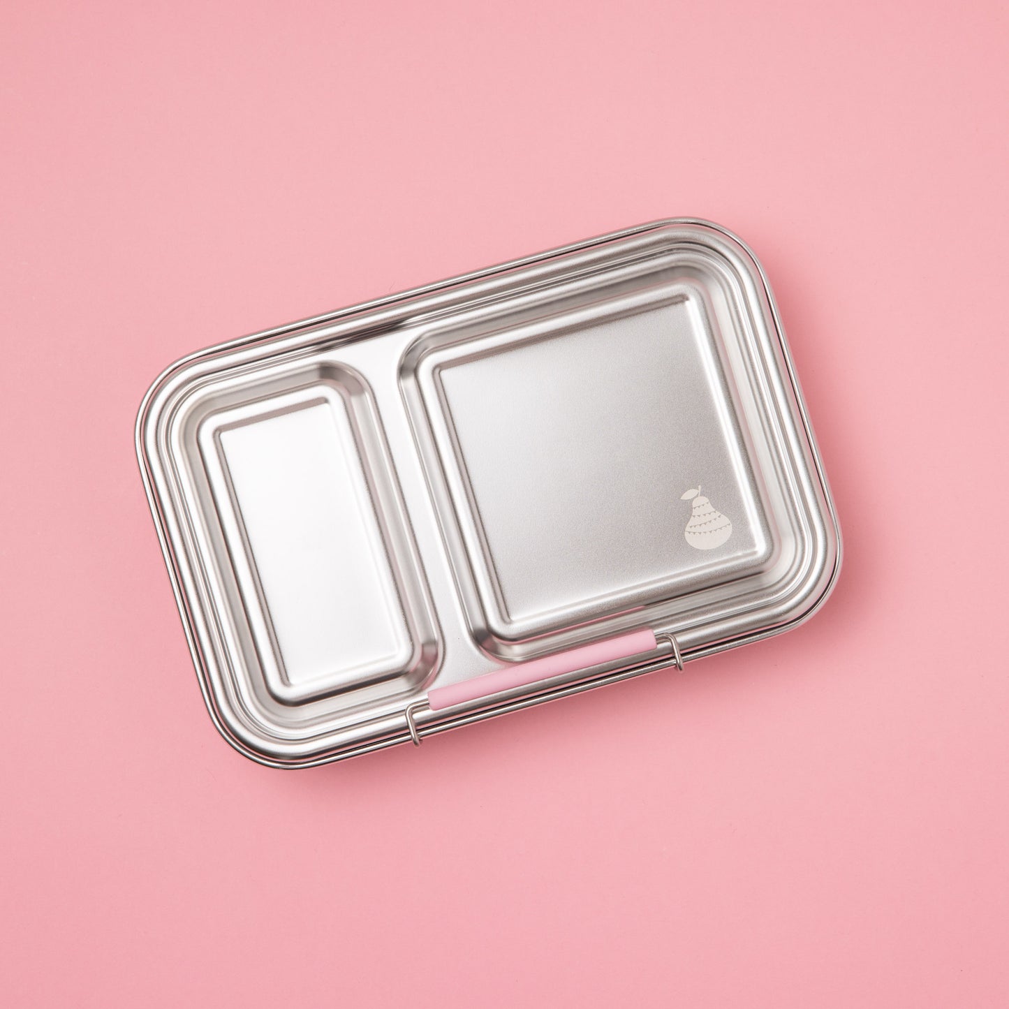 Two Compartment Leak Proof Stainless Steel Lunchbox - Pink