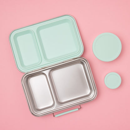 Two Compartment Leak Proof Stainless Steel Lunchbox - Mint