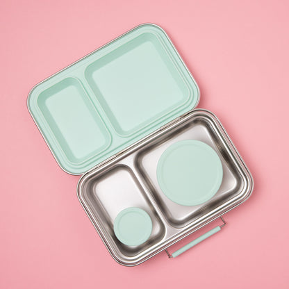Two Compartment Leak Proof Stainless Steel Lunchbox - Mint