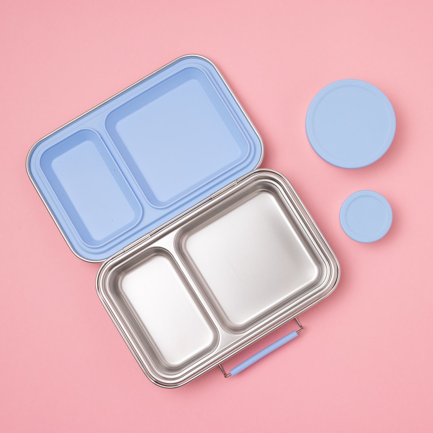 Two Compartment Leak Proof Stainless Steel Lunchbox - Blue