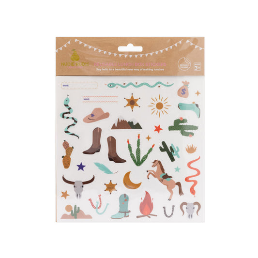 Reusable Lunch Box Stickers - Wild West