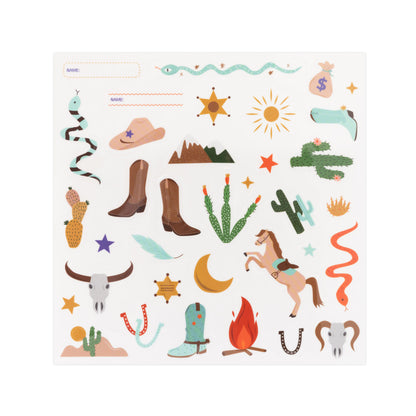 Reusable Lunch Box Stickers - Wild West