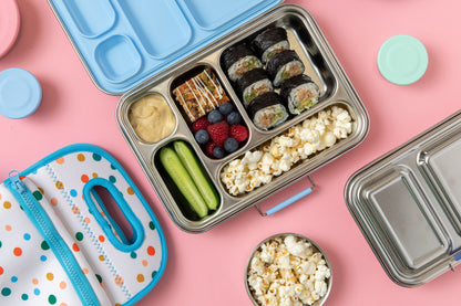 Five Compartment Leakproof Stainless Steel Lunchbox - Blue