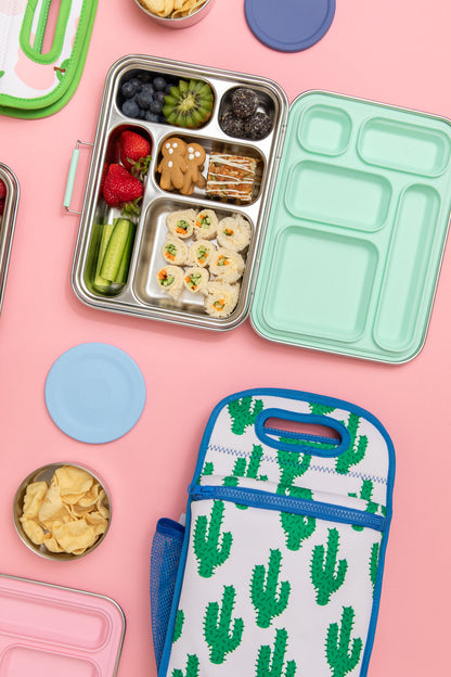 Five Compartment Leakproof Stainless Steel Lunchbox - Mint