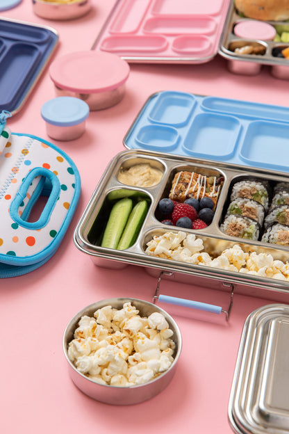 Five Compartment Leakproof Stainless Steel Lunchbox - Blue